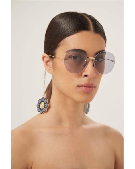 gucci men's sunglasses gold frame|Gucci round sunglasses women.